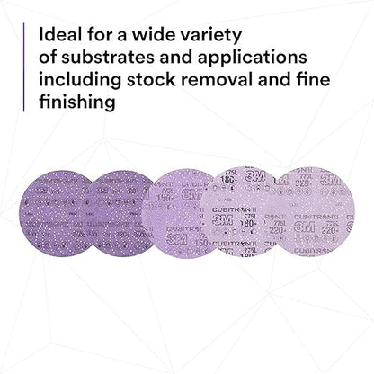 3M Xtract Cubitron II Hookit Clean Sanding Film Disc 775L, 120+, 6 in, Pack of 50 Hook and Loop Sanding Discs for Paint Preparation and Removal, General Sanding, Refining, Blending, and Featheredge