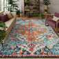 Lahome Boho Rugs for Living Room 8x10,Washable Orange Bedroom Area Rug Soft Low Pile Dining Room Rugs for Under Table,Vintage Thin Non Slip Printed Nursery Area Rug for Playroom Office(8x10ft Orange)