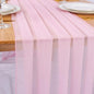 10ft Blushing Pink Chiffon Table Runner 30 x 120 Inches Romantic Sheer Table Decorations Long Tulle Runner for Wedding Bridal Shower Party Supplies Decor