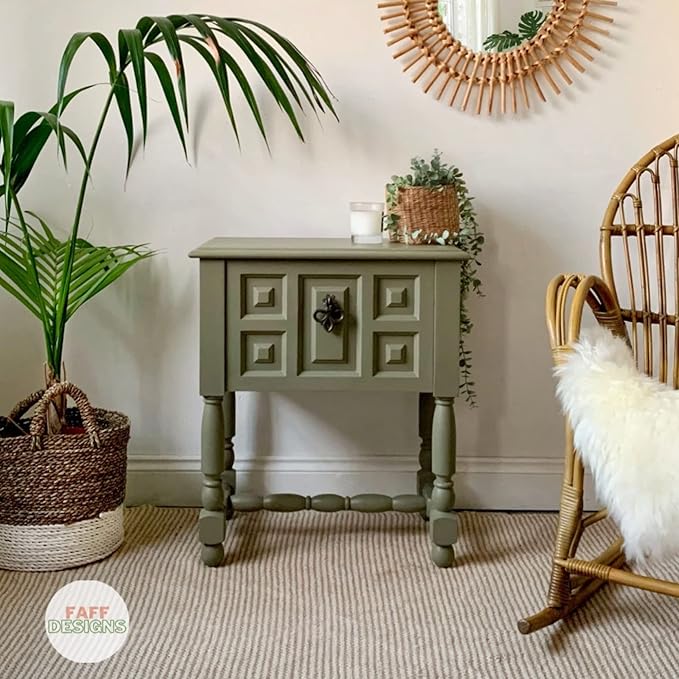 Dixie Belle Paint Company Chalk Finish Furniture Paint - Spanish Moss (8oz) - Matte Succulent Green Chic Chalk Mineral DIY Furniture Paint