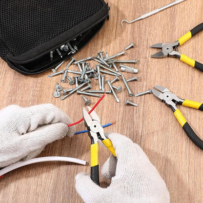 Lasnten 15 Pcs 5" Wire Cutters Precision Cutting Pliers Side Diagonal Cutters Small Wire Clippers Spring Loaded Flush Cut Snips with Nonslip Handle for DIY Jewelry Making Crafting Model Kits Zip Ties