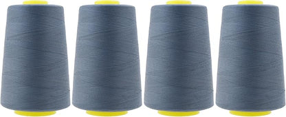 Mandala Crafts 4 Pack of Serger Threads Cones Spools - 40S/2 24000 Yards Polyester Slate Gray Threads for Sergers Machine and Overlock Quilting Sewing Machine