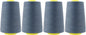 Mandala Crafts 4 Pack of Serger Threads Cones Spools - 40S/2 24000 Yards Polyester Slate Gray Threads for Sergers Machine and Overlock Quilting Sewing Machine