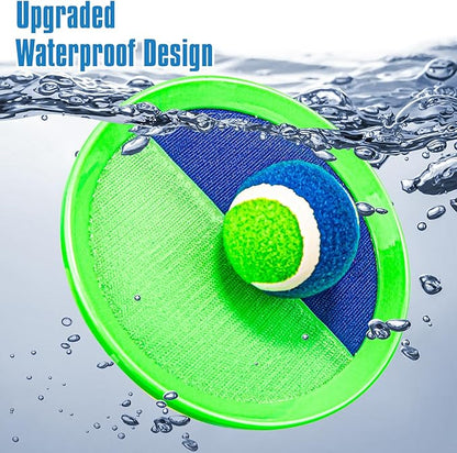 Toss and Catch Ball Set, Pool Beach Outdoor Toys Games for Kids Ages 4-8-12, 4 Paddles 4 Balls and Storage Bag, Summer Yard Outdoor Game for Adult Family, Birthday Easter Gift for Kids