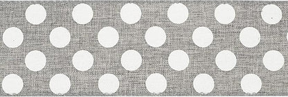 MEEDEE Polka Dots Burlap Ribbon - 2.5 Inch Wired Ribbon for Baby Shower, Farmhouse Decor, Elephant Wreath, Cakes - 10 Yards