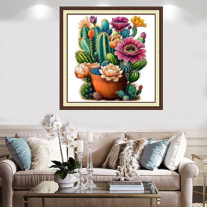 Findvoor Counted Cross Stitch Kits for Adults Full Range of Cross Stitching Embroidery Unprinted Pattern for Beginners, 11CT Needlepoint Kit Patterns Embroidery Kits-Succulent Plants Flower 18x18inch