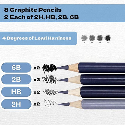 ArtSkills Sketch Pencils for Drawing, Graphite Art Pencil Set for Sketching & Shading, 8pc