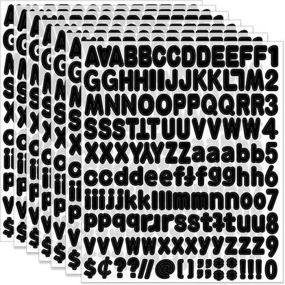 Alphabet Stickers, 1''Inch 12 Sheets Black Letter Stickers, Self Adhesive Vinyl Mailbox Numbers, Self Adhesive Letters for Bulletin Boards, Classroom, Home Decor