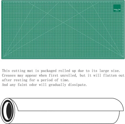 Headley Tools 39.4'' X 78.7'' Thickened Self Healing Cutting Mat, Rotary Cutting Sewing Mat for Crafts, Durable 5-Ply Table Cutting Board for Fabric Quilting Leather Hobby Project, Green