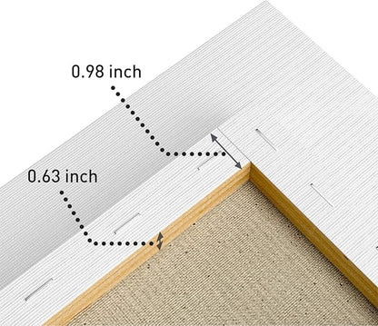 GOTIDEAL Stretched Canvases for Painting, 8x8 Inch Set of 7, Primed White - 100% Cotton Blank Art Square Canvas Boards for Painting for Acrylic Pouring, Oil Paint Dry & Wet Art Media