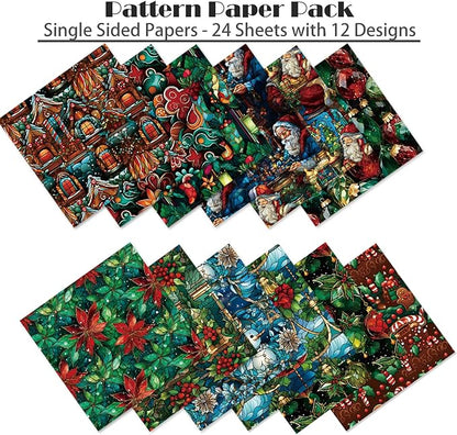 YASMEN 6"x6" Scrapbook Paper Pad - 24 Sheets of Patterned Cardstock for Card Making, Scrapbooking, Junk Journal, DIY Gift Cards - Single-Sided Decopodge Decorative Craft Paper