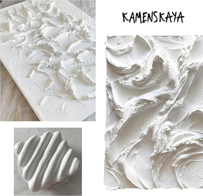 KAMENSKAYA Texture Paste - Modeling Paste Acrylic Medium - Dense White, 16.9 fl oz (500 ml)