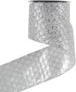 HUIHUANG Silver Christmas Ribbon 4 inch Silver Glitter Wired Ribbon Diamond Mesh Wire Ribbon for X-mas Tree Decorations, Wreaths, Garland, Large Bows Making, Home Decor -10 Yards