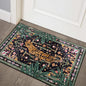 Oriental Tropical Entryway Rugs Washable, Thin Black Boho Vintage Distressed Hippie 2x3 Throw Rugs for Bathroom Kitchen Indoor Doormat Non-Slip Abstract Botanical Tribal Indian Accent Carpet