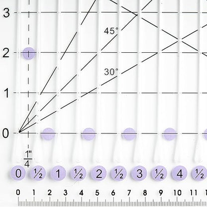 The Quilted Bear Quilting Rulers - Transparent Acrylic Non Slip Quilting, Patchwork & Sewing Ruler with Clear Black Lines & 30, 45 & 60 Degree Angles for Perfect Accuracy & Precision (Shape Ruler)