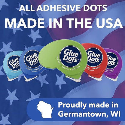 Glue Dots, Craft Dots Dot N' Go Dispenser, Double-Sided, 3/8", .38 Inch, 200 Dots, DIY Craft Glue Tape, Sticky Adhesive Glue Points, Liquid Hot Glue Alternative, Clear