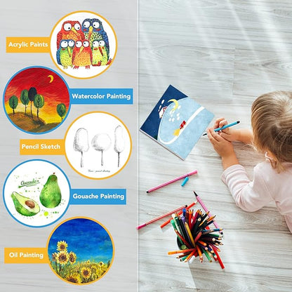 ESRICH Mini Canvases for Painting, 5x5In Canvas in Bulk 18Pack, 2/5In Profile Small Square Canvas, Blank Canvases are Great for School Projects and Kids Birthday Parties, Home Decor Project.