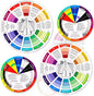 4 Pcs Color Wheel, Paint Mixing Learning Guide Art Class Teaching Tool - Blending Board Chart - Mix Colors (5.5 Inches, 9 Inches)