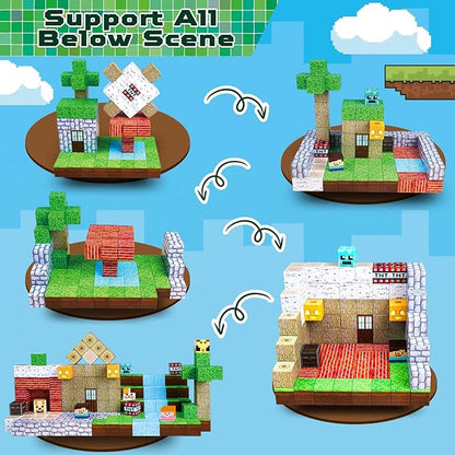 150PCS Magnetic Blocks - Magnetic Building Blocks, Magnet Cubes Toys Stacking, Build Forest World Set, STEM Montessori Sensory Toys for Kids Boys Girls Ages 3-5 6-8 Easter Birthday Gifts