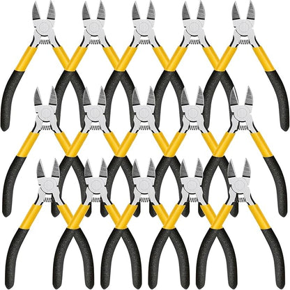 Lasnten 15 Pcs 5" Wire Cutters Precision Cutting Pliers Side Diagonal Cutters Small Wire Clippers Spring Loaded Flush Cut Snips with Nonslip Handle for DIY Jewelry Making Crafting Model Kits Zip Ties