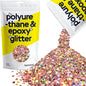 Hemway Glitter for Resin 100g Rose Gold Holographic Metallic Crystals for Epoxy Craft Super Chunky Flakes Tumblers Wax Melt