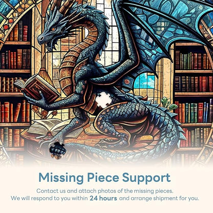 Round Puzzles for Adults 1000 Pieces, Hard Difficult Challenging Puzzles for Adults, Dragon's Library Jigsaw Puzzles 1000 Pieces for Seniors, 3D Visual Flat Puzzle (26.6 x 26.6in)