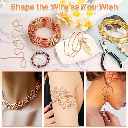 Aluminum Craft Wire for Jewelry Making, 12 Gauge Armature Bendable Craft Bending Wire for Sculpting, Gardening DIY Craft Project Ornaments(Copper, 2 mm)
