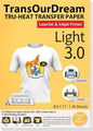 TransOurDream Heat Transfer Paper for Inkjet & Laserjet Printer (40 Sheets, 8.5x11, 3.0) Printable HTV Heat Transfer Vinyl for T Shirts Iron on Transfers for Light Fabrics (L3-40)