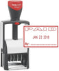 MaxMark Heavy Duty Self Inking Date Stamp with Phrase Paid - Red Ink