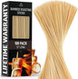 Zulay Kitchen Authentic Bamboo Skewers - 100, 12" Roasting Sticks - 5mm Heavy-Duty Bamboo Skewers - Thick Bbq Sticks - Ideal for Grilling & Camping
