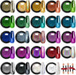 Gold Silver Chrome Nail Powder, 24 Colors White Pearl Unicorn Iridescent Holographic Nail Chrome Powder, Red Blue Green Black Purple Rose Gold Metallic Mirror Chrome Powder for Nails Glitter Pigment