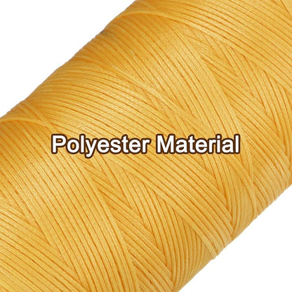uxcell Leather Sewing Waxed Thread, 284 Yards / 260m 0.8mm 150D Flat Polyester All-Purpose Threads for Leather Crafts, Bookbinding, Gold