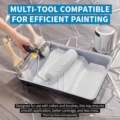 Precision Defined Paint Trays, Paint Roller Trays Liner, Plastic Paint Pan for Roller Brushes, Painting Tray for Painting with Deep Paint Pocket (Paint Roller Tray (2-Pack), 11-inch)
