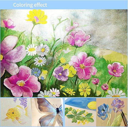 2ml Large Capacity Metallic Watercolor Paint Set, 36/60/84 Color Metallic/Pearlescent/Glitter/Color Shifting/Shimmer Water Color Paint for Adult Kids with 2 Paintbrushes
