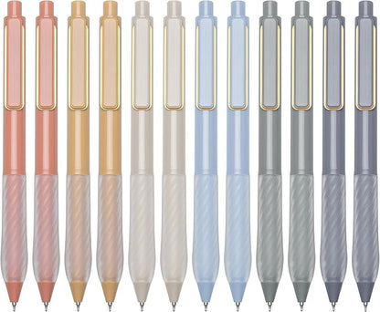 Gel Pens 0.5mm Point Pen Black Ink Smooth Writing Retractable Pen for Office,School Supplies,12-Count (Gold clip)