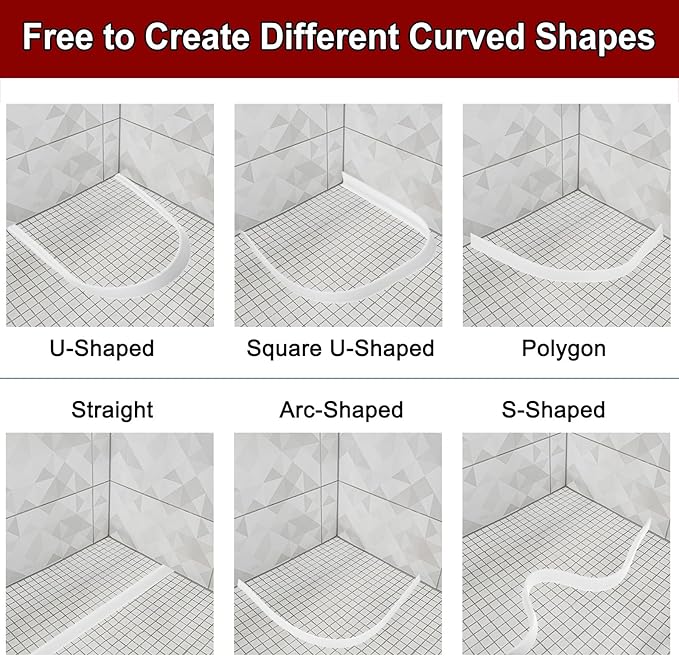 uxcell 236 Inch Flexible Quarter Round Molding Silicone Peel and Stick Trim Self Adhesive Shower Water Barrier for Corner Decor Bathroom Kitchen, White