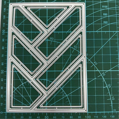 Cutting Dies Metal Stencils Scrapbooking Tools Flowers Lace Frame DIY Embossing Template for Paper Card Making Album Arts Crafts Supplies (Rectangle Grid-14x10cm)