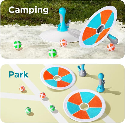 iPlay, iLearn Pop Stick Ball Game Outdoor Toys for Kids, Toss Chase Launching Ball Sports Game for Child Boys, Outside Yard Fun Family Activity, Cool Brithday Gifts for 3 4 5 6 7 8-12 Year Old Girls