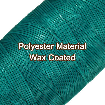 uxcell 150D 0.8mm Flat Waxed Thread 284 Yards Polyester Leather Sewing Waxed String Hand Stitching Waxed Cord for Leather Stitching Sewing Bookbinding DIY Craft Peacock Green