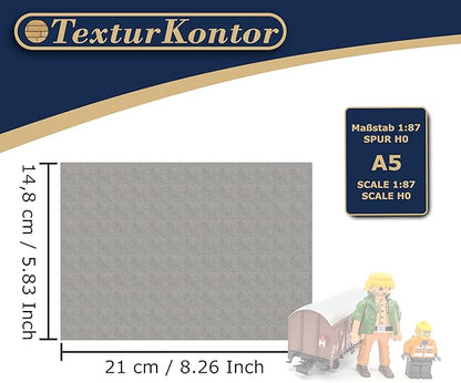 3 Sheets Self-Adhesive Decorative Film Paving Stones and Surfaces for Model Making in Scale 1:87 Scale H0 (UK: 3.5 mm Scale) (Concrete Hexagons)