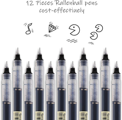 RIANCY Liquid Ink Rollerball Gel Pens, 0.5mm Extra Fine Point Tip, 24ct Assorted Colors, Smooth Writing No Smear No Bleed, Vibrant for Journaling, Drawing, Sketching, School Notes & Art Supplies