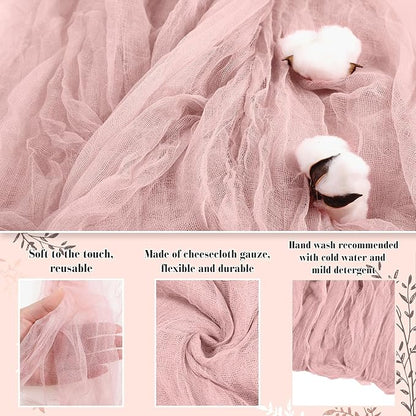 Boao Halloween Cheese Cloth 35.43 x 393.7 Inch Pink Cheesecloth Roll for Crafts Large Cotton Muslin Gauze Fabric for Halloween Outdoor & Indoor Spooky Decoration