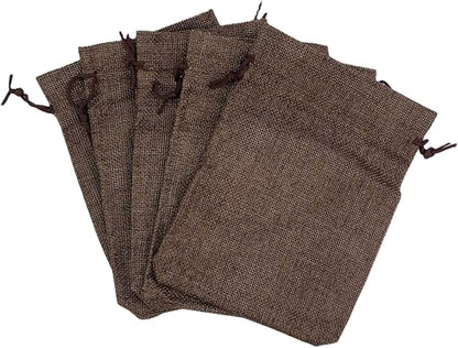 Palmhomee Pack of 25 Burlap Gift Bags with Drawstring Linen Jewelry Pouches Wedding Hessian Jute Bags for Birthday and Treat Pouches Party Wedding Favors Gift (5x7 Inch, Coffee)