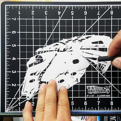 U.S. Art Supply 18" x 24" Self-Healing Cutting Mat 5-Ply (2 Pack) - Double-Sided White/Blue Craft Mat, Non-Slip Cutting Mats for Crafts, Sewing, Quilting, Scrapbooking