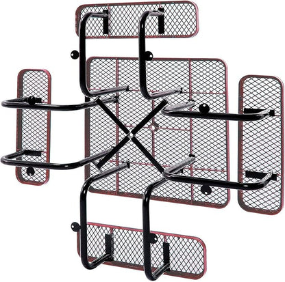 Global Industrial 46" Square Picnic Table, Expanded Metal, Red Thermoplastic Coating, Attached Benches, 1-1/2” Umbrella Pole Hole, Outdoor-Rated, 1000 lb Capacity