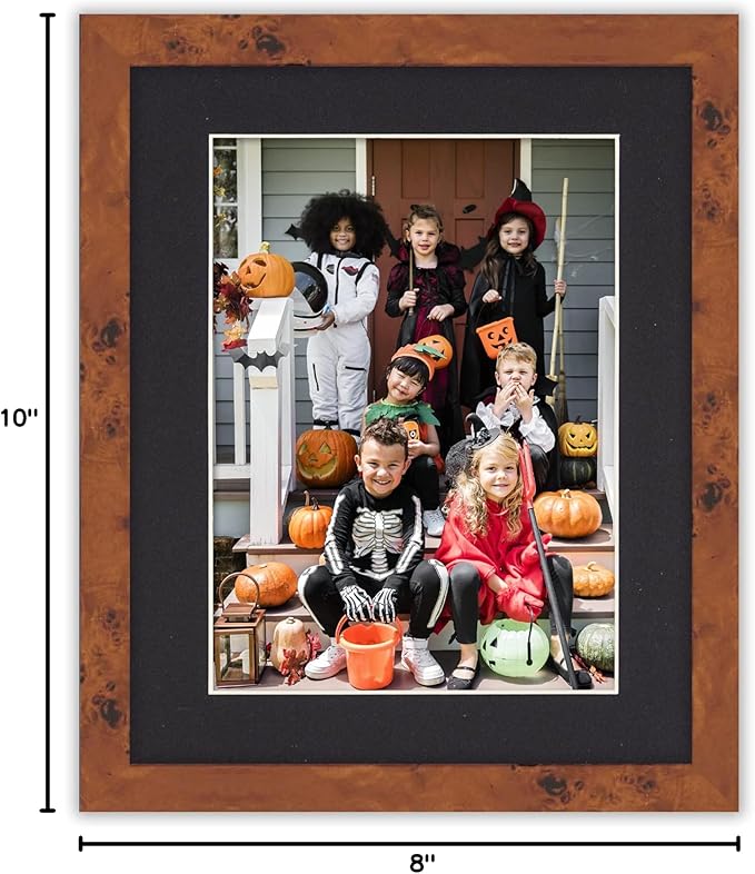 Poster Palooza 8x10 Mat Bevel Cut for 5x8 Photos - Acid Free Black Precut Matboard With Backing Board and Crystal Clear, Self Seal Photo Mat Bag - For Pictures, Photos, Framing - 4-ply Thickness