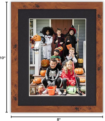 Poster Palooza 8x10 Mat Bevel Cut for 5x8 Photos - Acid Free Black Precut Matboard With Backing Board and Crystal Clear, Self Seal Photo Mat Bag - For Pictures, Photos, Framing - 4-ply Thickness