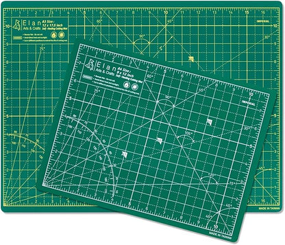 Elan Cutting Mat A3 Green, Self Healing Cutting Mat 12x18 Inch, 5-Ply Craft Board Green, Hobby Board for Crafts 12x18 Inch