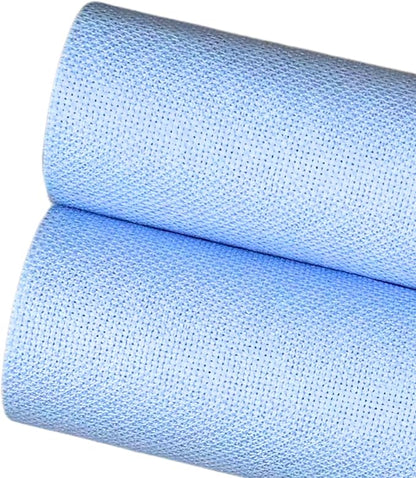 2 Sheets of Light Blue 14 Count Aida Cloth – 18 x 18 Inch Pre-Cut Fabric Squares – Cross Stitch Fabric – 100% Cotton – Ideal for Needlework & Embroidery – The Knotty Unicorn