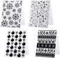 4 Pieces Christmas Plastic Embossing Folder Christmas Embossing Template Snowflake Bells Pattern Scrapbooking Embossing for Christmas Craft Cards Decorations